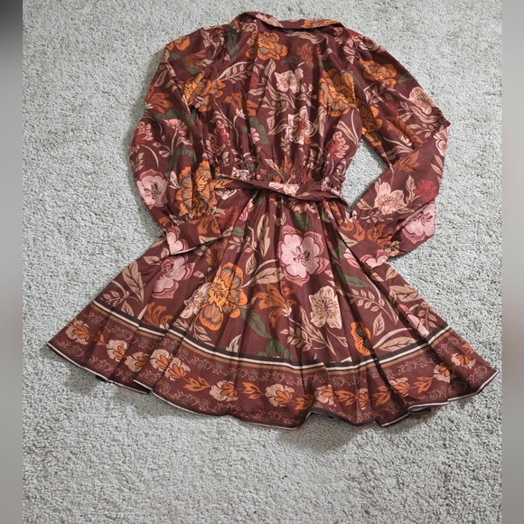 Flying Tomato The Belt Floral Desert Dawn Woven Mini Dress Sz M - Picture 5 of 10